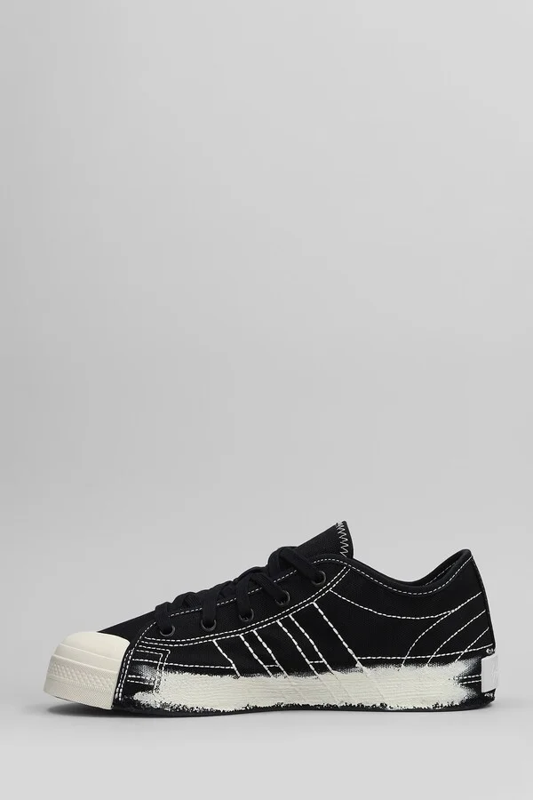 Nizza Low Sneakers In Black Fabric - Image 3