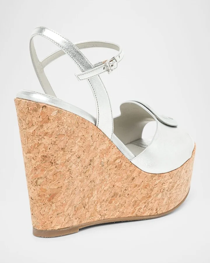 Nizza Metallic Buckle Wedge Platforms - Image 2
