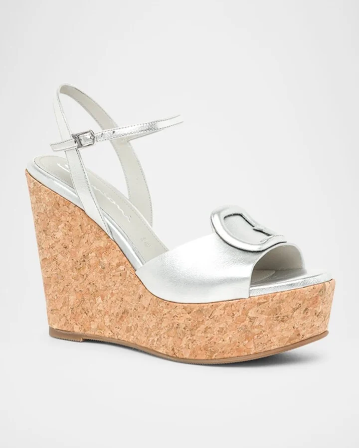 Nizza Metallic Buckle Wedge Platforms - Image 3