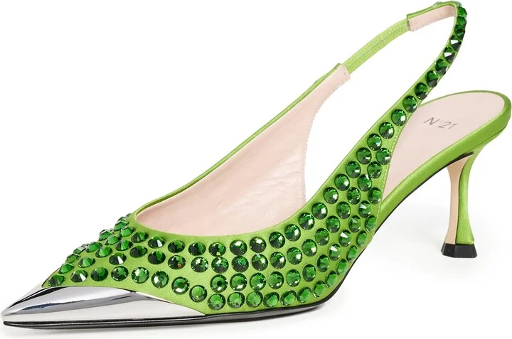 No. 21 Satin Slingbacks