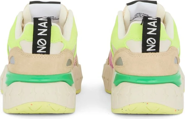 No Name 'Krazee Runner' Green And Yellow Mesh And Leather Sneakers - Image 5