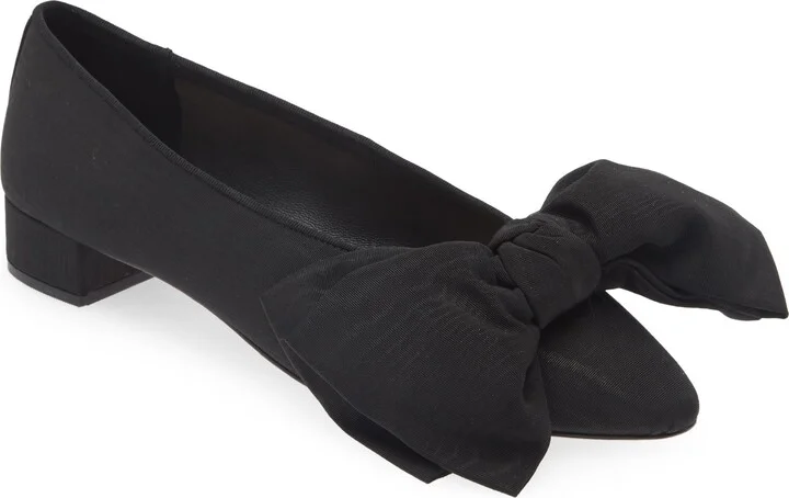Noa Bow Pointed Toe Block Heel Pump