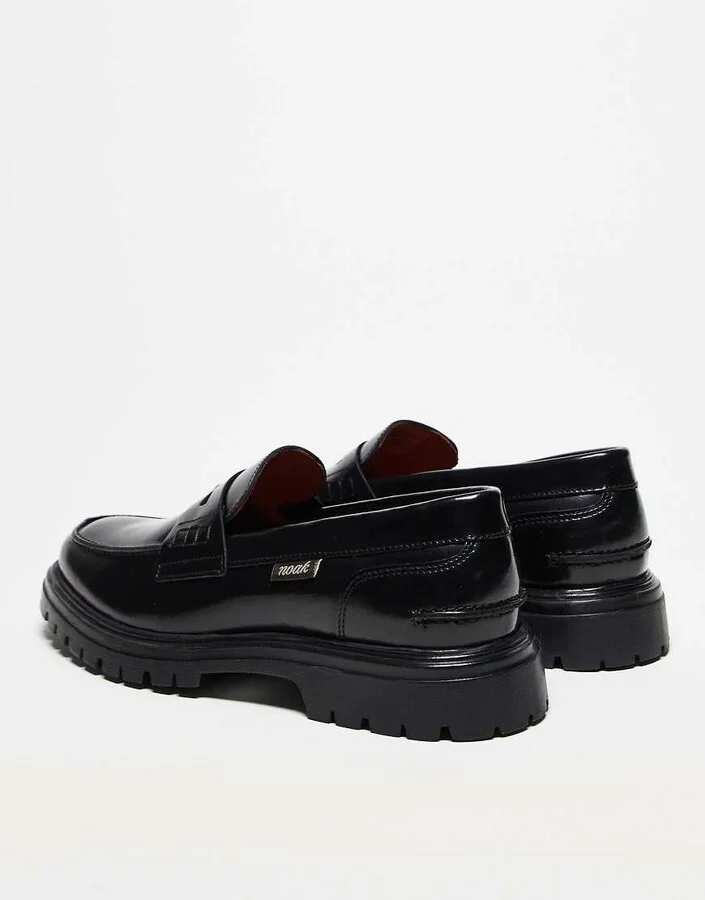 Noak made in Portugal penny loafers in black leather - Image 4