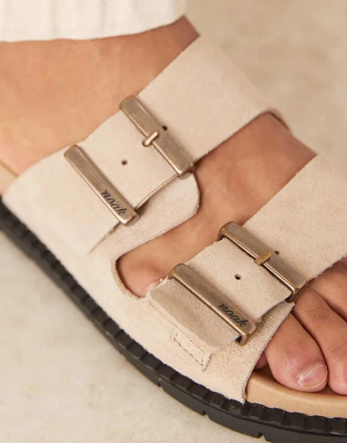 Noak made in Portugal sandals in brown leather with buckle - Image 2