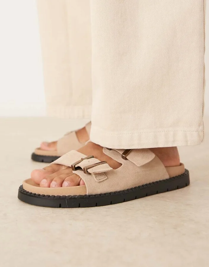 Noak made in Portugal sandals in brown leather with buckle - Image 4