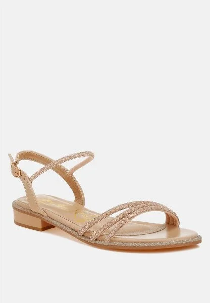 Nobbity Rhinestone Pearl Detail Flat Womens Sandals Women - Image 4