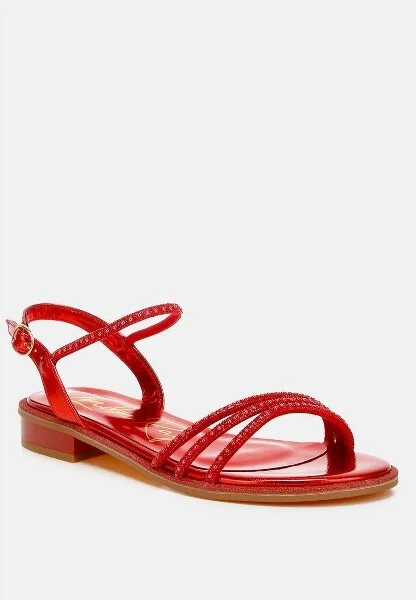 Nobbity Rhinestone Pearl Detail Flat Womens Sandals Women - Image 5