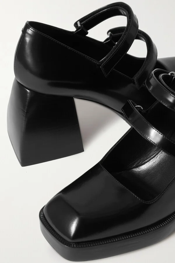 NODALETO - Bulla Babies Glossed-leather Platform Mary Jane Pumps - Black - Image 4