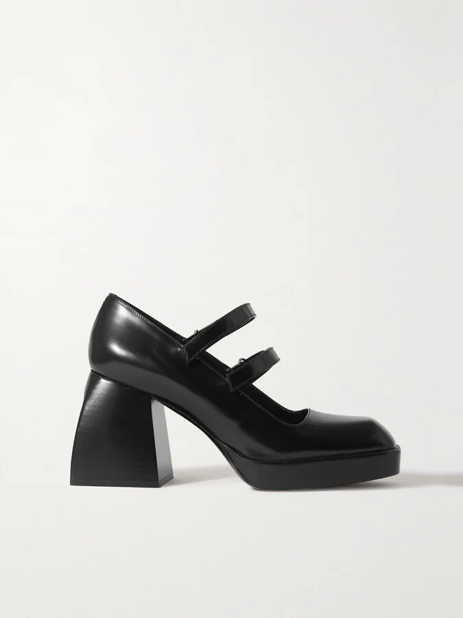 NODALETO - Bulla Babies Glossed-leather Platform Mary Jane Pumps - Black