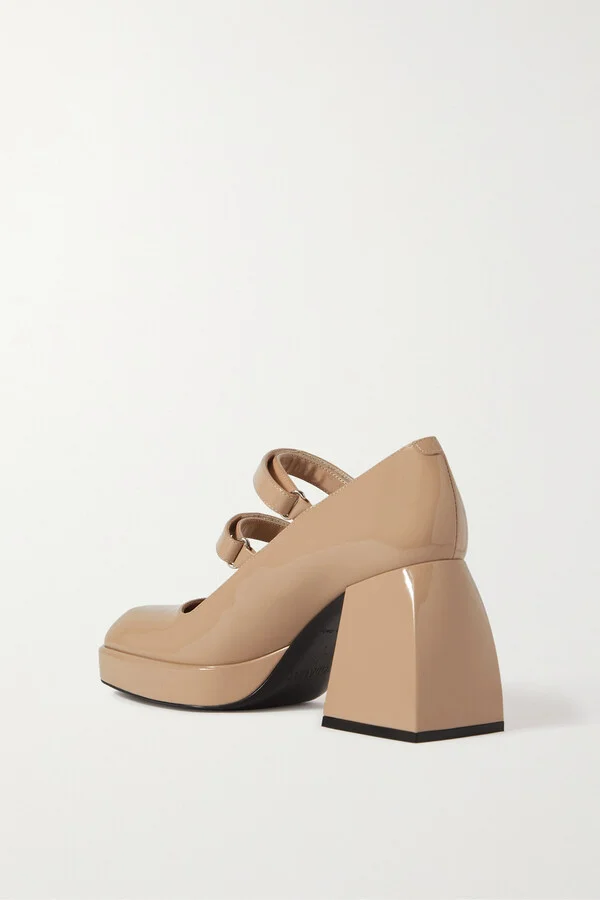 NODALETO - Bulla Babies Glossed-leather Platform Mary Jane Pumps - Neutrals - Image 3