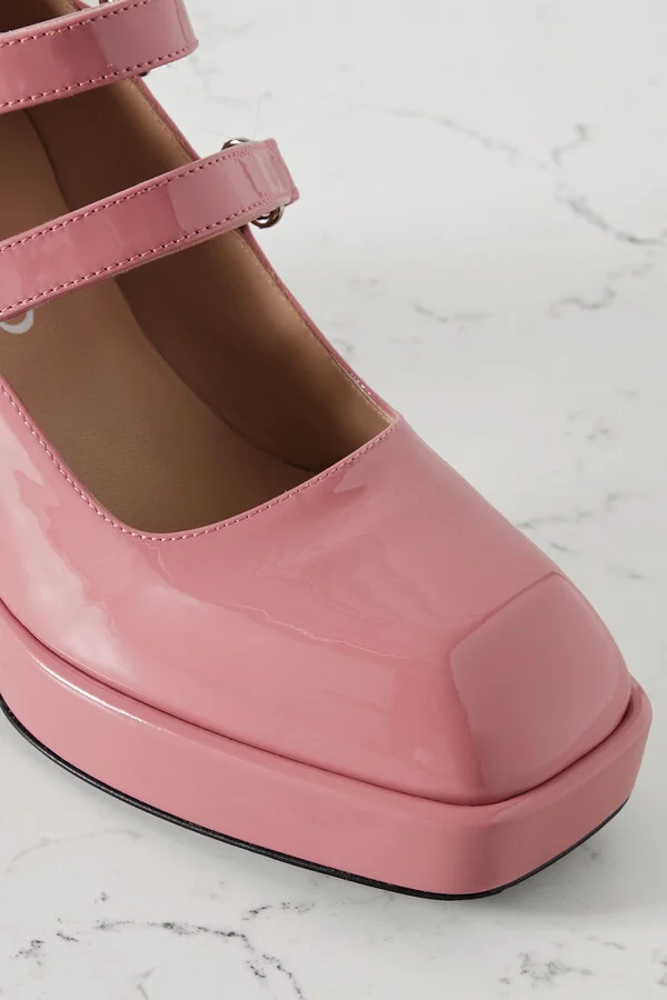 NODALETO - Bulla Babies Patent-leather Platform Mary Jane Pumps - Pink - Image 4