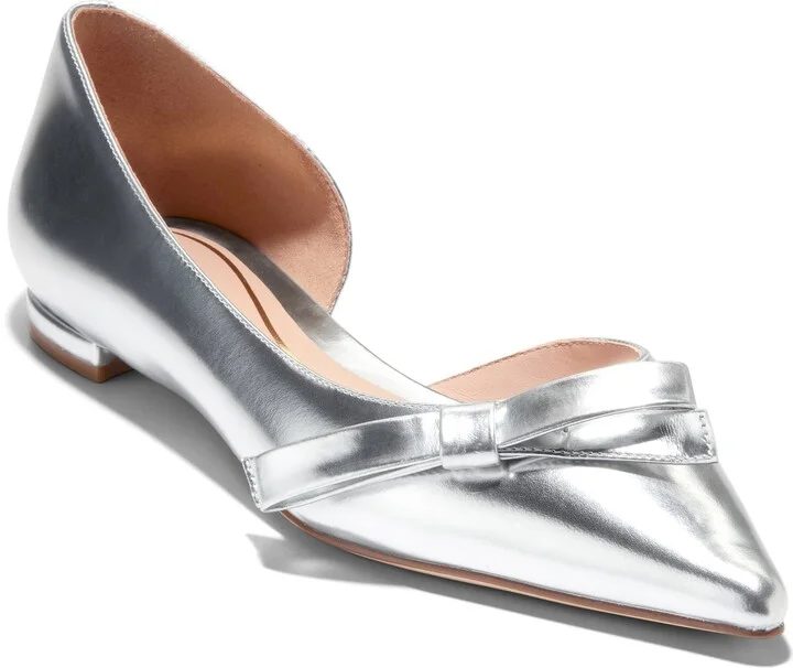 Noella Bow Satin Skimmer Flat
