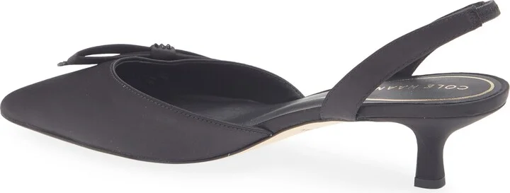 Noella Bow Slingback Pointed Toe Kitten Heel Pump - Image 8