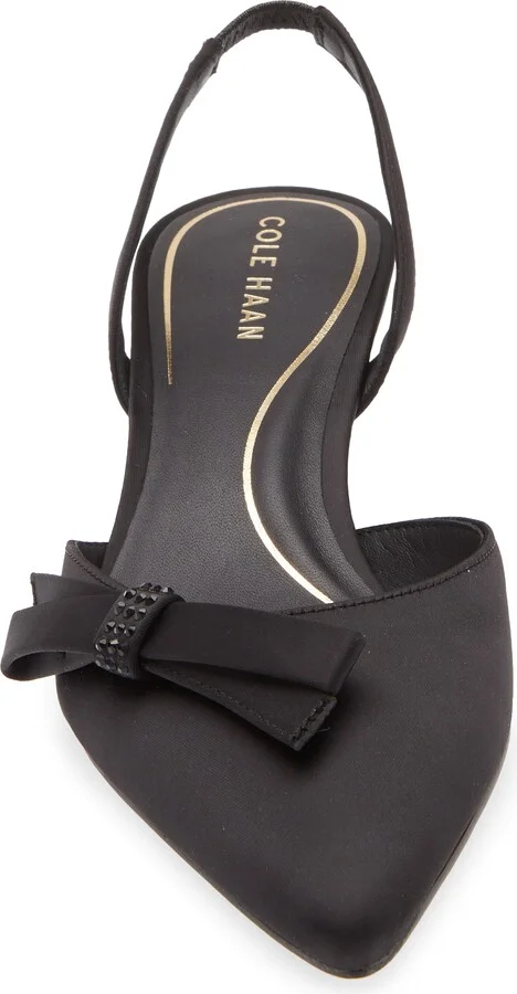 Noella Bow Slingback Pointed Toe Kitten Heel Pump - Image 10