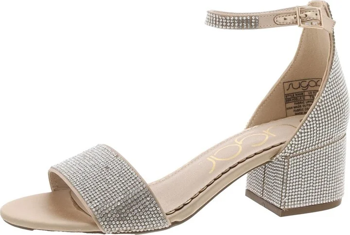 Noelle 5 Womens Satin Block Heel Ankle Strap
