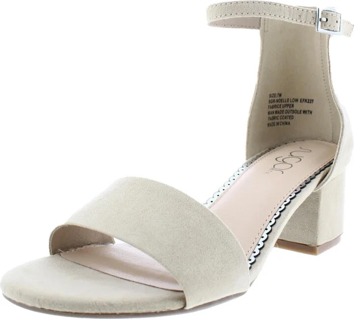 Noelle Womens Microsuede Ankle Open-Toe Heels