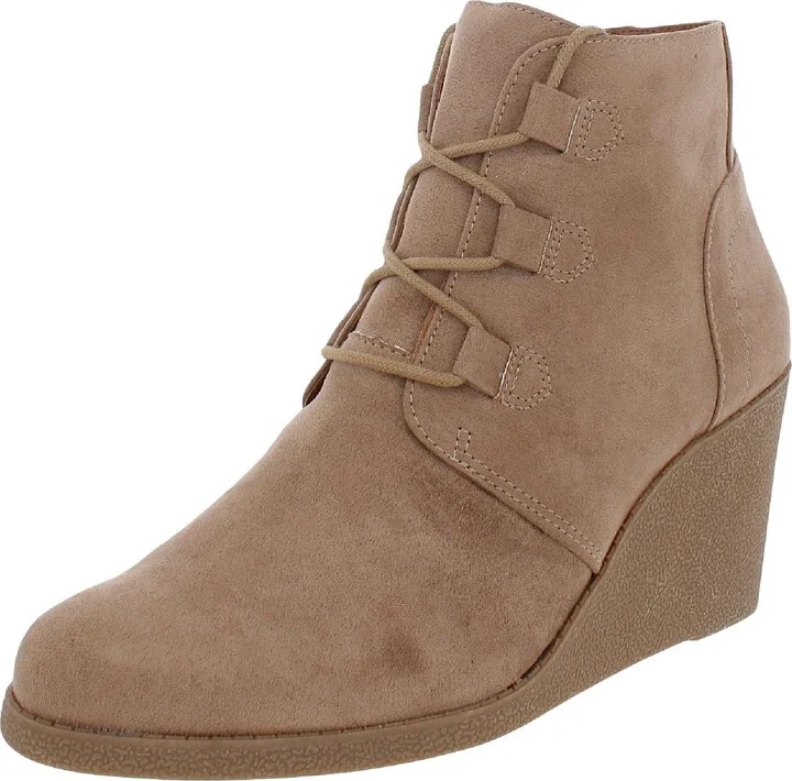 Noellee Womens Padded Insole Wedge Boots