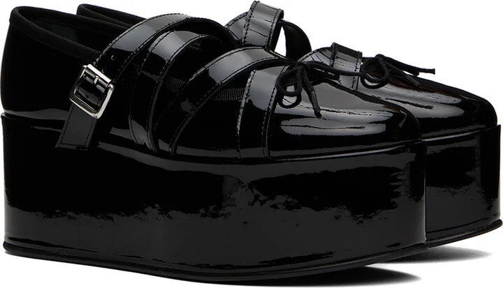 Noir Kei Ninomiya Black Repetto Edition Platform Ballerina Flats - Image 4