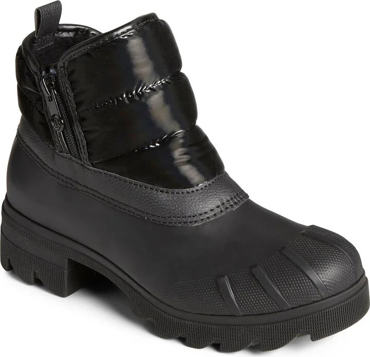 Noir Womens Solid Leather Winter & Snow Boots
