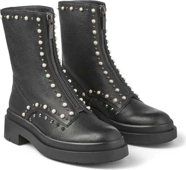 Nola crystal-embellished leather boots - Image 2
