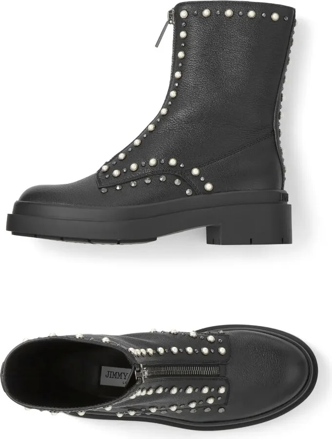 Nola crystal-embellished leather boots - Image 4