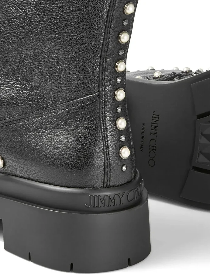 Nola crystal-embellished leather boots - Image 5