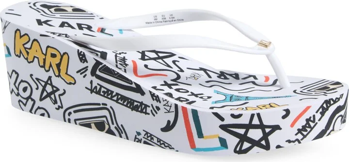 Nola Graffiti Platform Flip Flop
