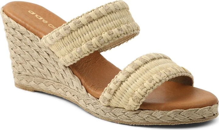 Nolita Raffia Wedge Slide Sandal