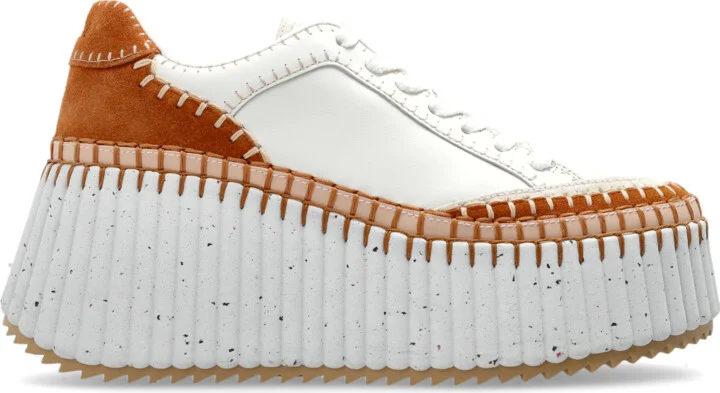 'Noma' Wedge Sneakers, , - White