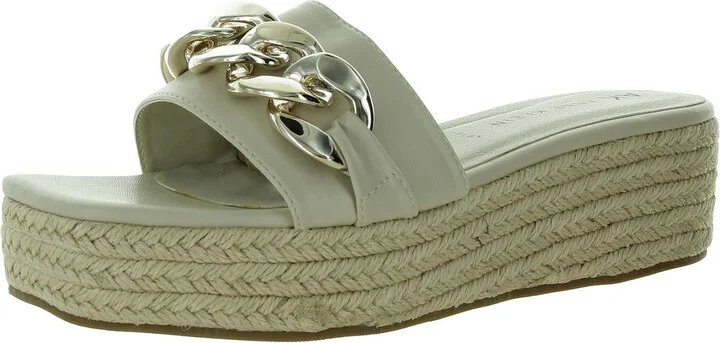 NOMAD Womens Faux Leather Square toe Slide Sandals