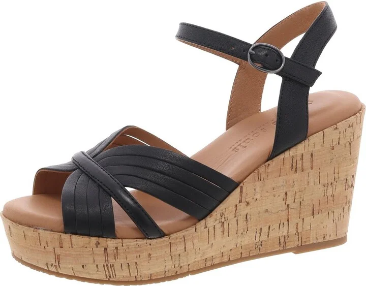 Nomi Womens Buckle Leather Slingback Sandals