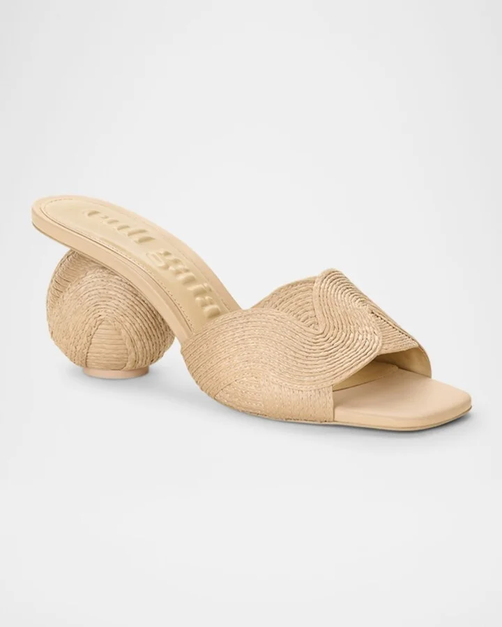 Noor Jute Sphere-Heel Mule Sandals - Image 2