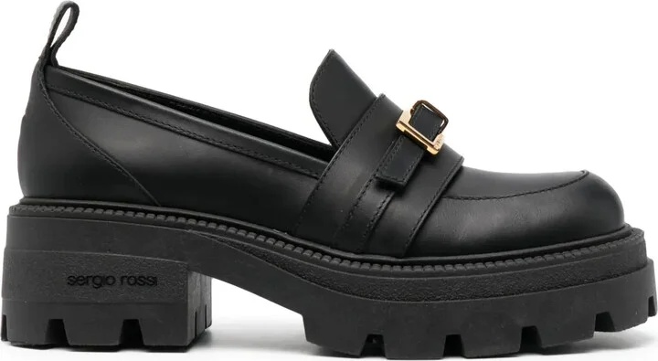 Nora buckled leather loafers