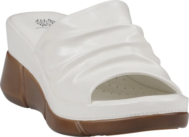 Nora Ruched Wedge Sandal