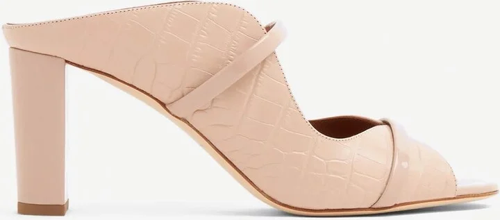 Norah 70 Croc-Embossed Leather Mules