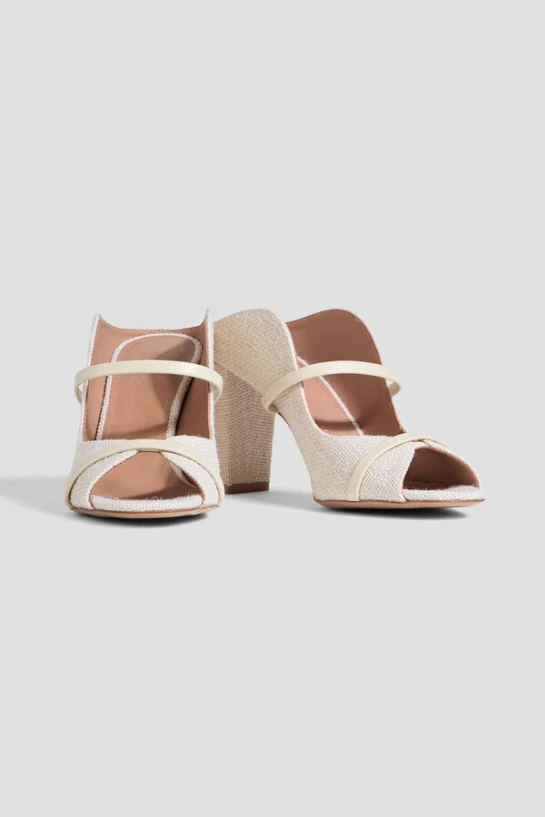 Norah 85 leather-trimmed jute mules - Image 2