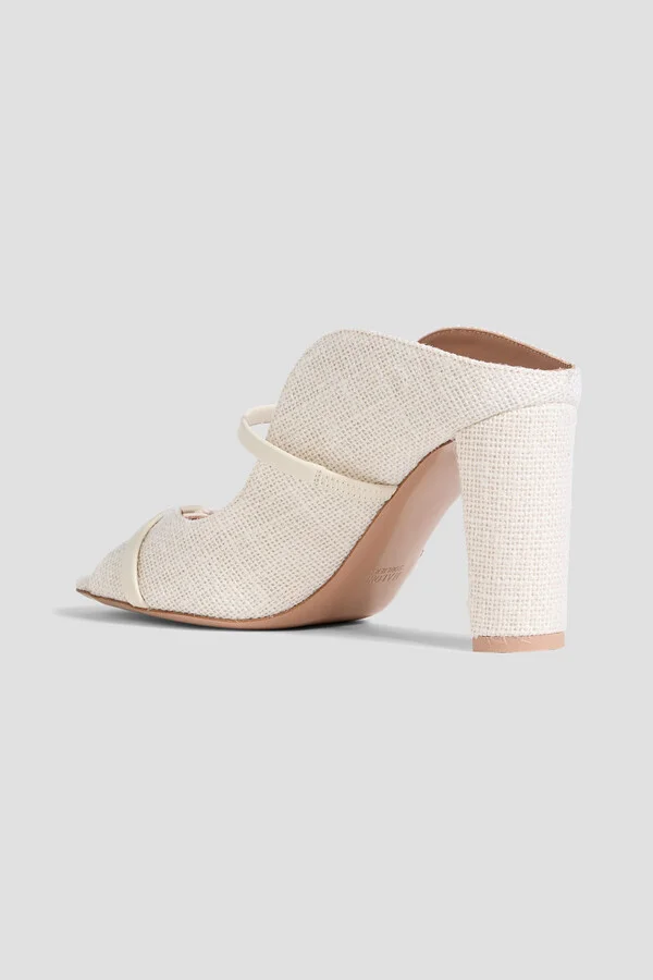Norah 85 leather-trimmed jute mules - Image 3