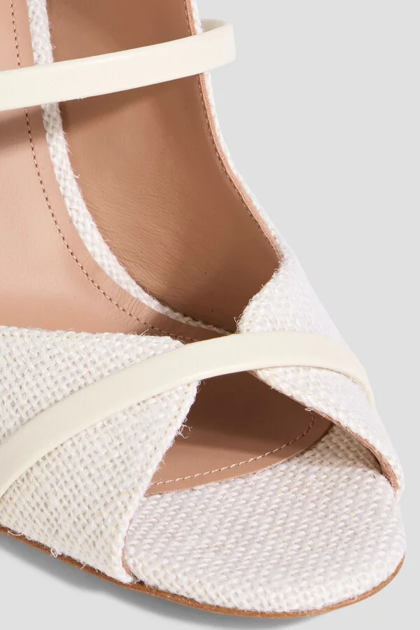 Norah 85 leather-trimmed jute mules - Image 4