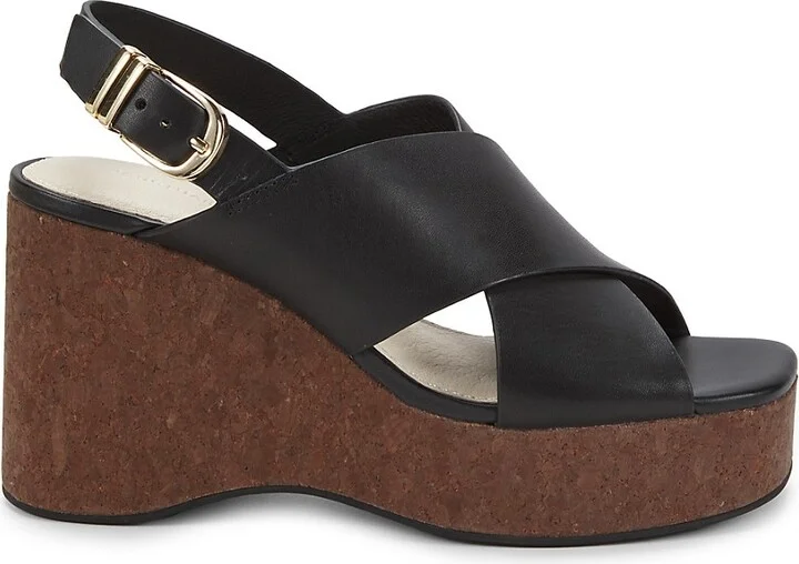 Norah 89MM Leather Wedge Sandals