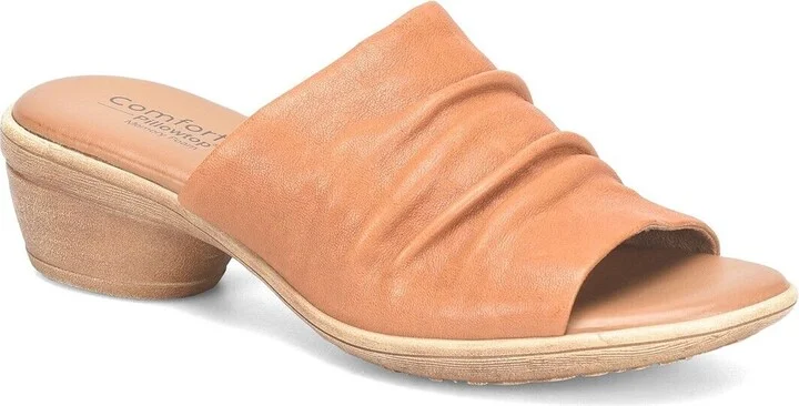 Norene Sandal Women's US 9.5 Brown Leather Slide Block Heel KHD1072