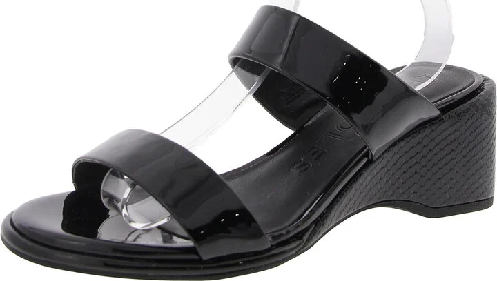 NORINE Womens Metallic Open toe Wedge Sandals