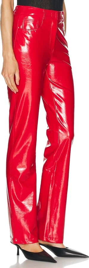 Norma Kamali High Waist Boot Leg in Red - Image 2