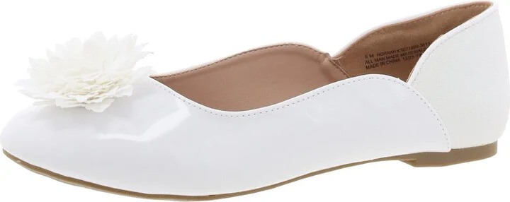 Norrah Womens Patent Glitter Ballet Flats
