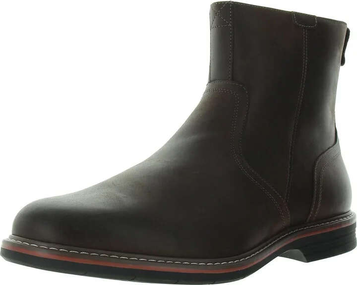 Norwalk Mens Leather Almond Toe Ankle Boots