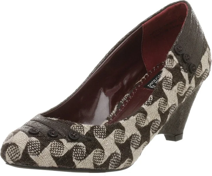 Not Rated Women's Button Scotch Wedge Pump