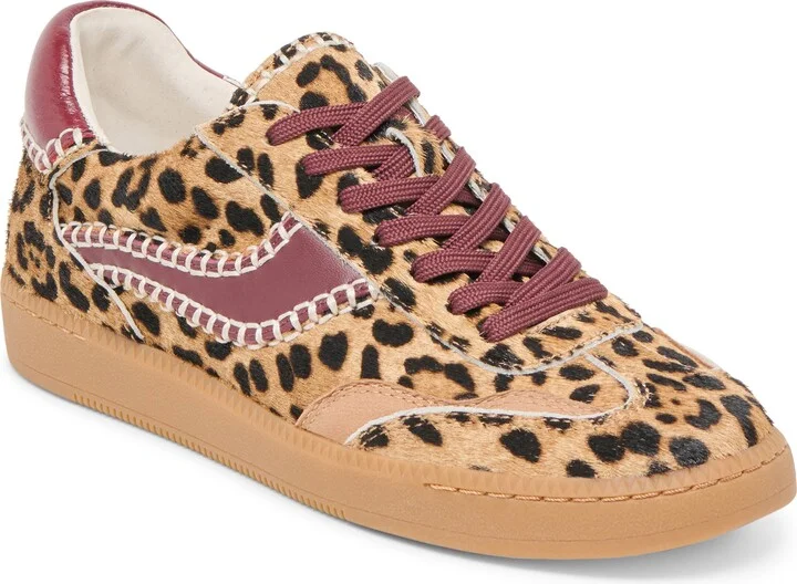 Burgundy Leopard Calf Hair