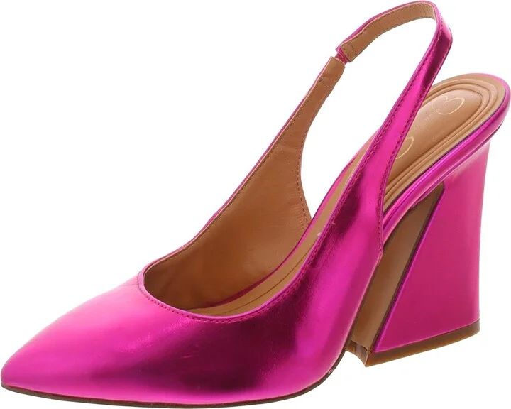 NOULA Womens Solid Manmade Slingback Heels