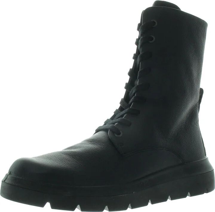 Nouvelle Womens Lace-Up Leather Mid-Calf Boots