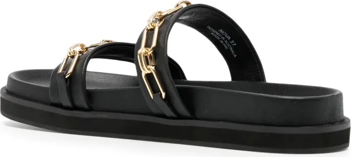 Nova chain-embellished leather sandals - Image 3