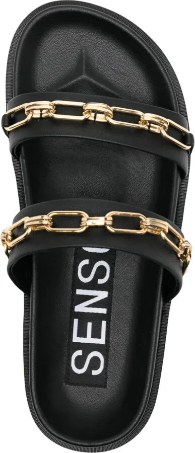 Nova chain-embellished leather sandals - Image 4
